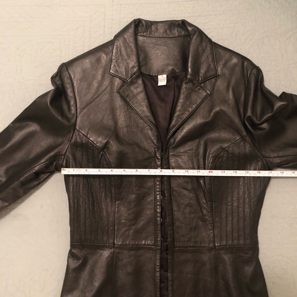Black Leather Blazer 100% Genuine Leather Size M - Picture 11 of 11